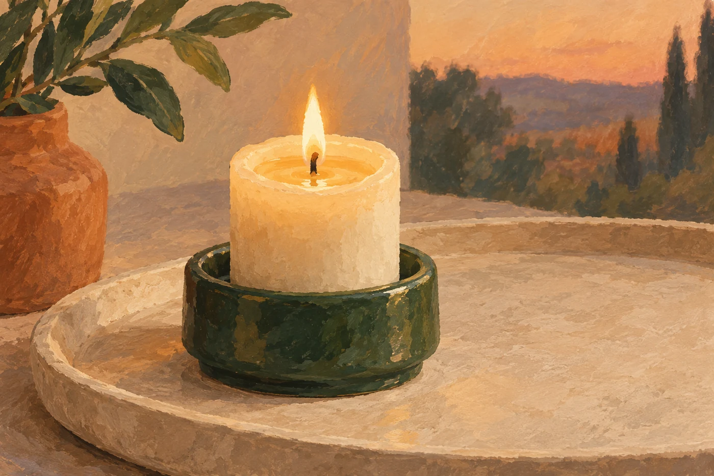 From solid wax, through the wick, to new gases