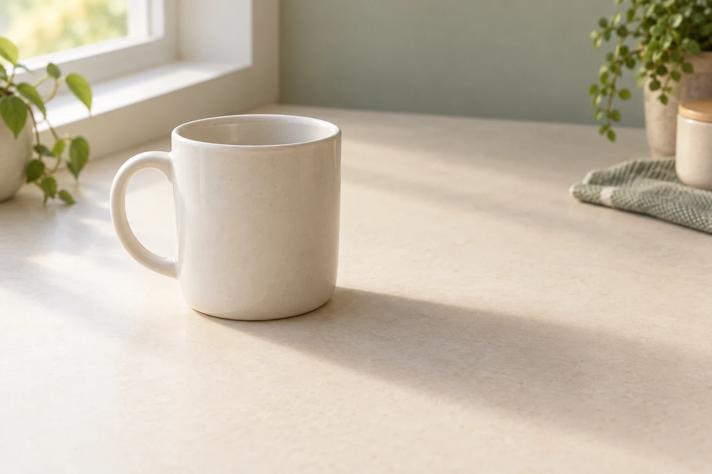 A mug and its soft-edged shadow